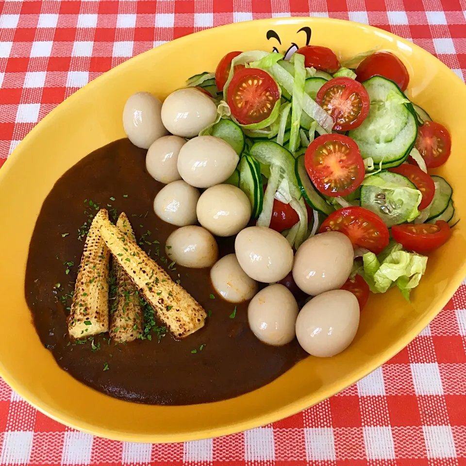 Snapdishの料理写真:うず玉のカレーサラダ🥗|＊ゆみしぼり＊さん