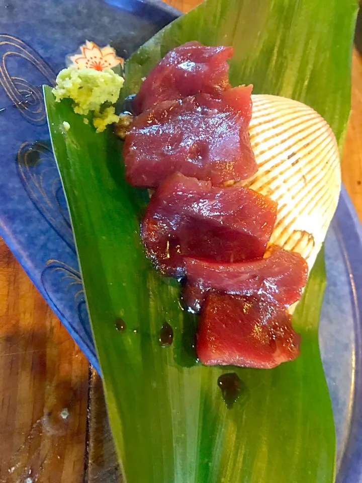 鯨の漬け刺し#亀戸養生料理高の|亀戸 養生蕎麦 高のさん