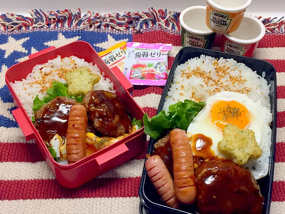 手作りハンバーグ弁当🍱|三姉妹のママさん