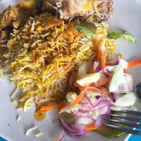 Snapdishの料理写真:Nasi beriyani + kari kambing|884さん