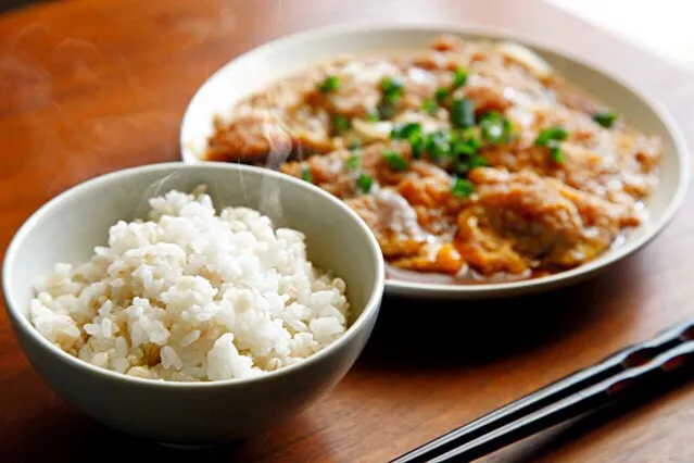 もち麦ご飯とカツ煮|マユマユさん