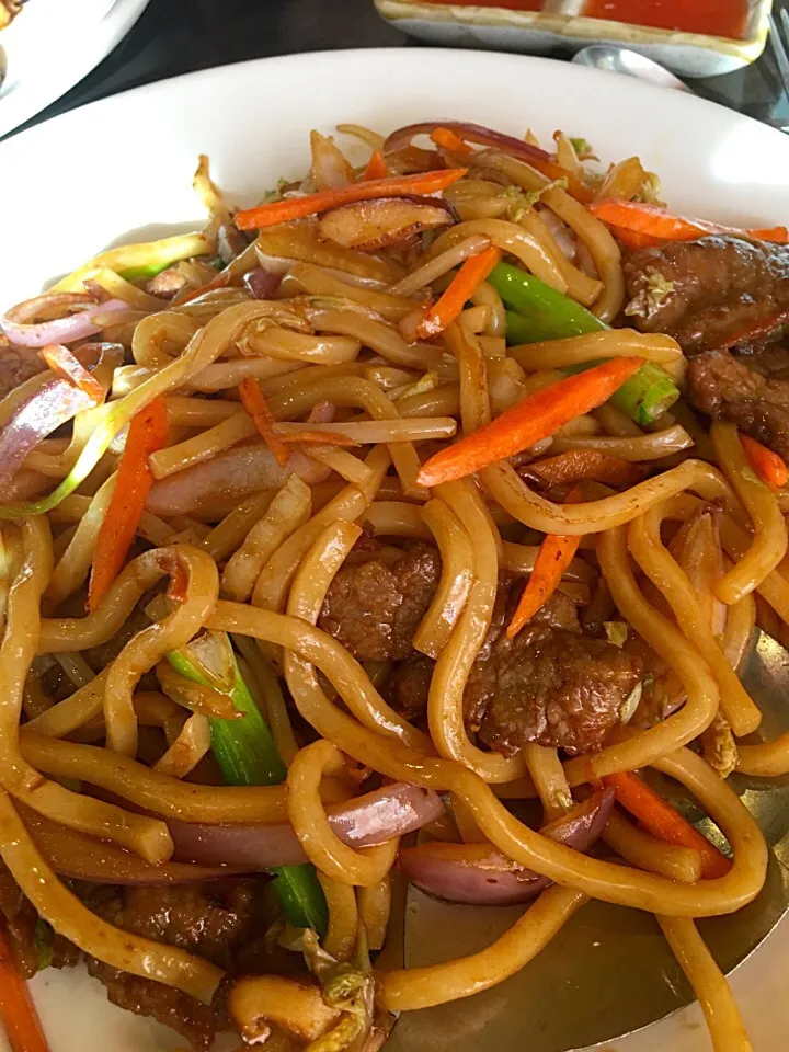 Stir fried beef Udon noodles|🌺IAnneさん