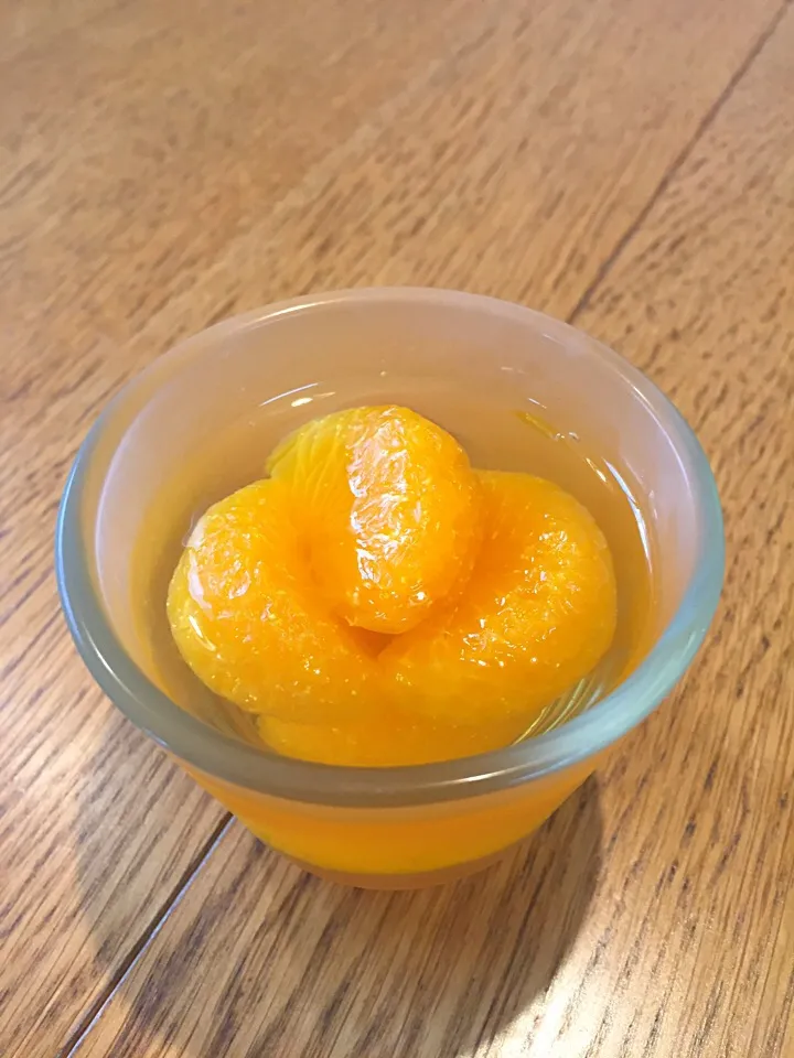 材料3つ  みかん缶ゼリー🍊|まつださんさん