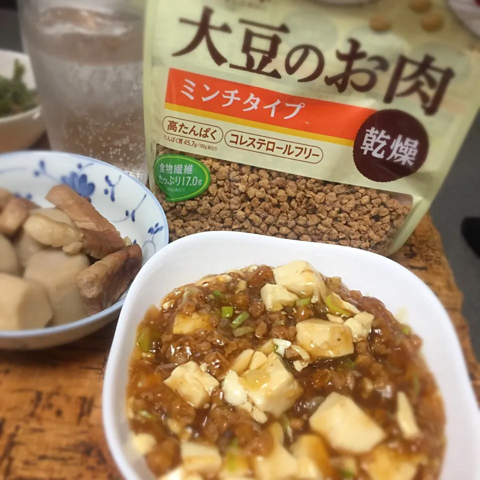 ダイズラボ大豆のお肉と、焼き肉のタレで簡単麻婆豆腐。|にょんにいさん