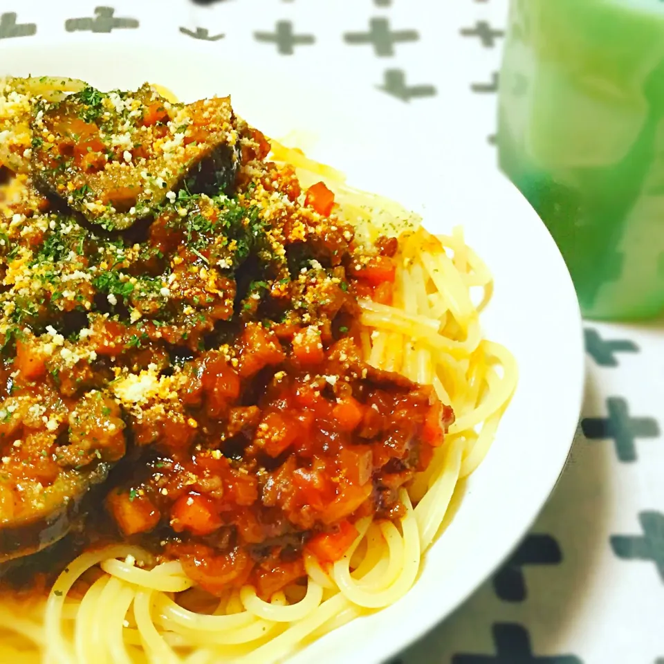 ナスのボロネーゼ🍝#パスタ#ボロネーゼ #晩ご飯|じんさんさん