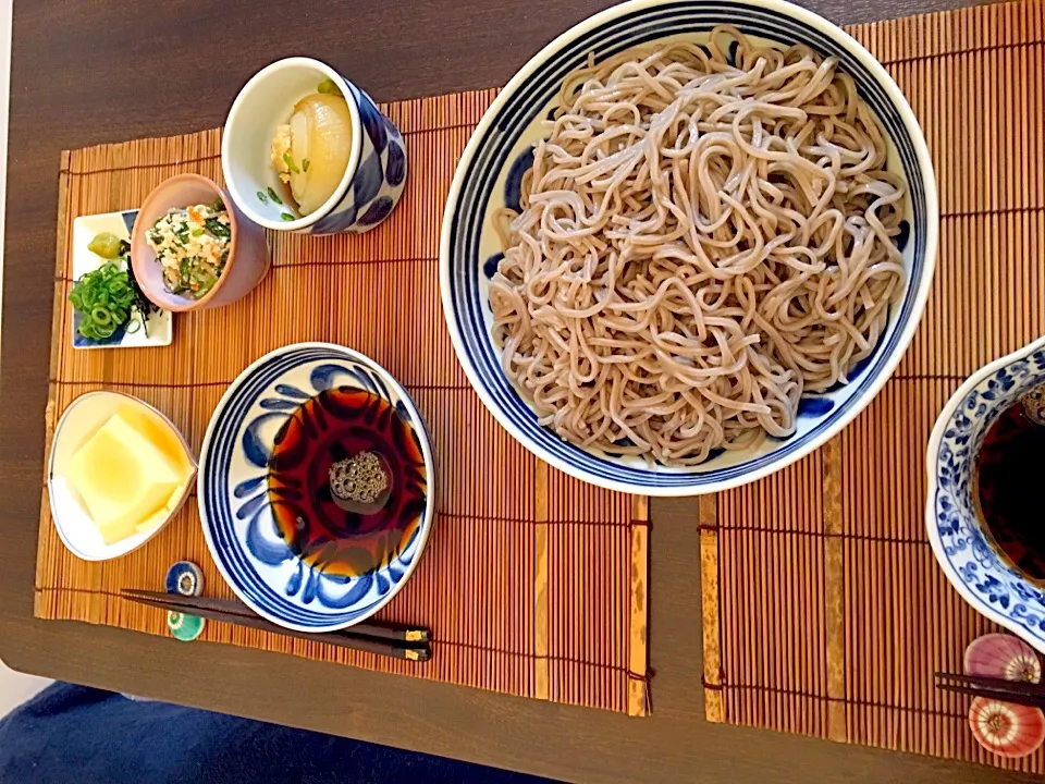 蕎麦   卵豆腐   白和え   玉ねぎの丸ごと煮|NAKATAさん