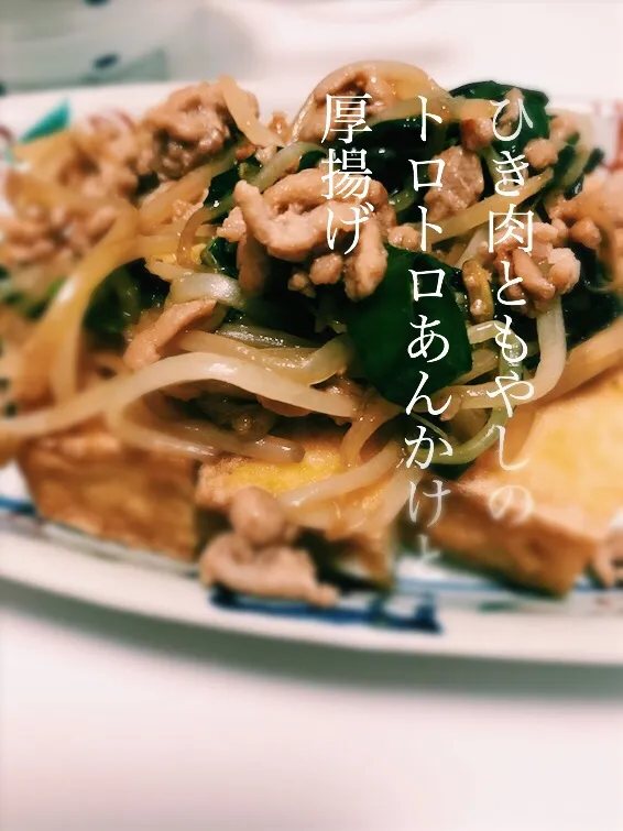 ひき肉ともやしのトロトロあんかけと厚揚げ|wdskさん