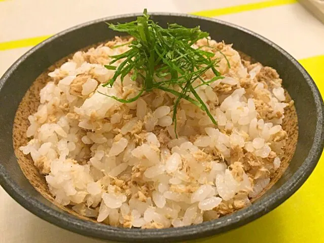 昨夜がデブ養成牛舌だったので、今宵は鯖混ぜごはんで節制🍚なかなか減らぬ我が腹エプロンを眺めつつ食事するのはいと寂し…|にゃあ（芸名）さん