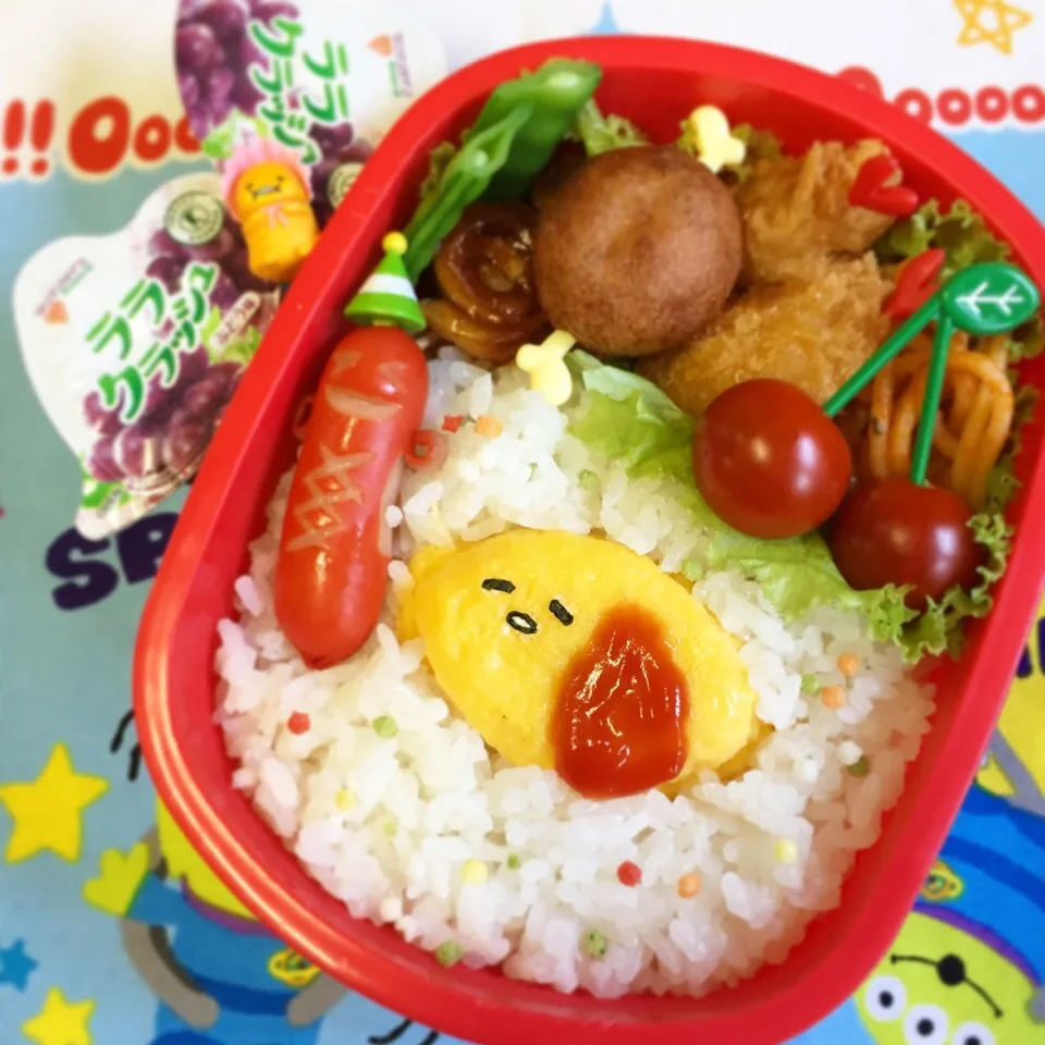 Snapdishの料理写真:5/22 ぐでたまオムレツde次男坊学童弁当♪ 
#ぐでたま #キャラ弁 #パパが作る|うっちーさん