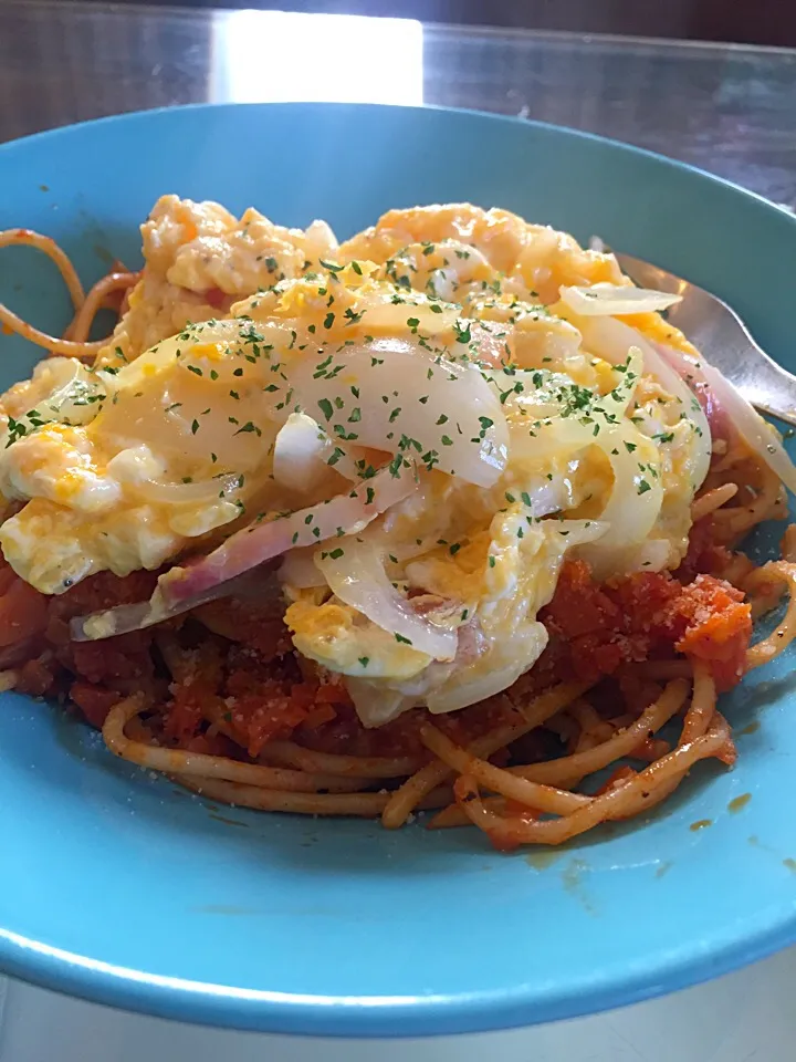 トマトパスタ・オムナポリンタン風|たけのこジョニーさん