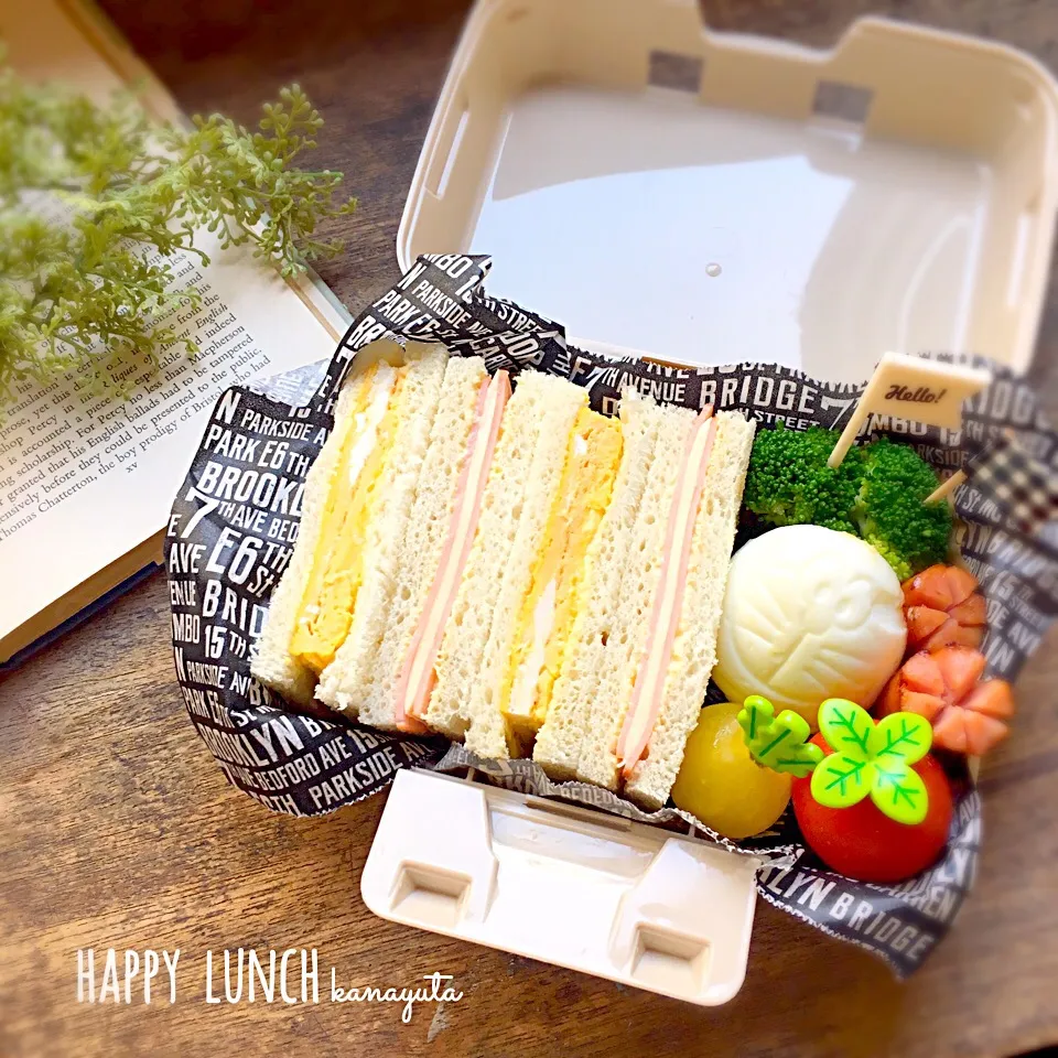 息子サンドイッチ弁当♡|モカさん