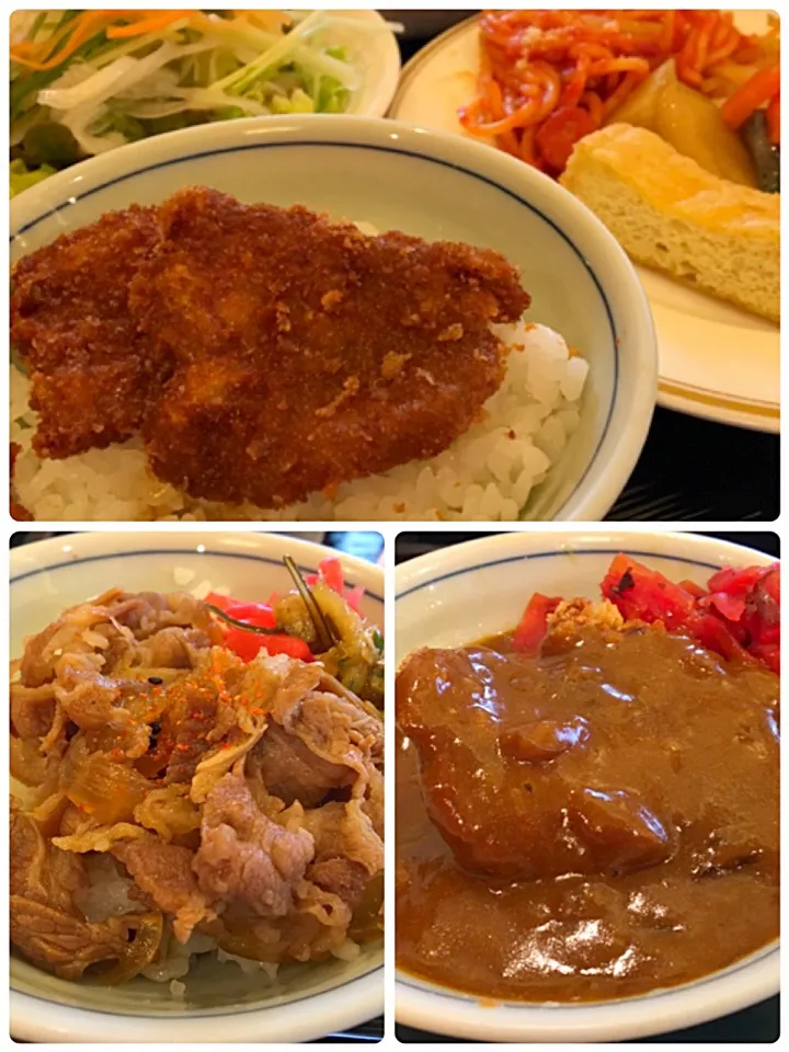 営業マンの朝ごはん🌞
なんと、朝から
牛丼 カツ丼 カツカレー🐮🐷|ぽんたさん