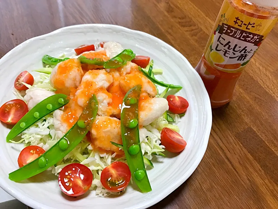 鶏ささみの冷しゃぶ風
にんじんたっぷりソース|ゆうさん