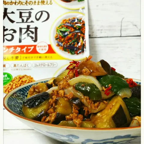 「ダイズラボ 大豆のお肉ミンチ 」を使ってみたSnapdishの料理・レシピ写真:大豆のお肉 ミンチタイプを使った 麻婆茄子🍆