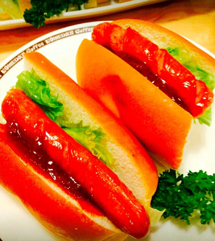 Snapdishの料理写真:朝ごはんは、ホットドッグ🌭|zeroweb_bossさん