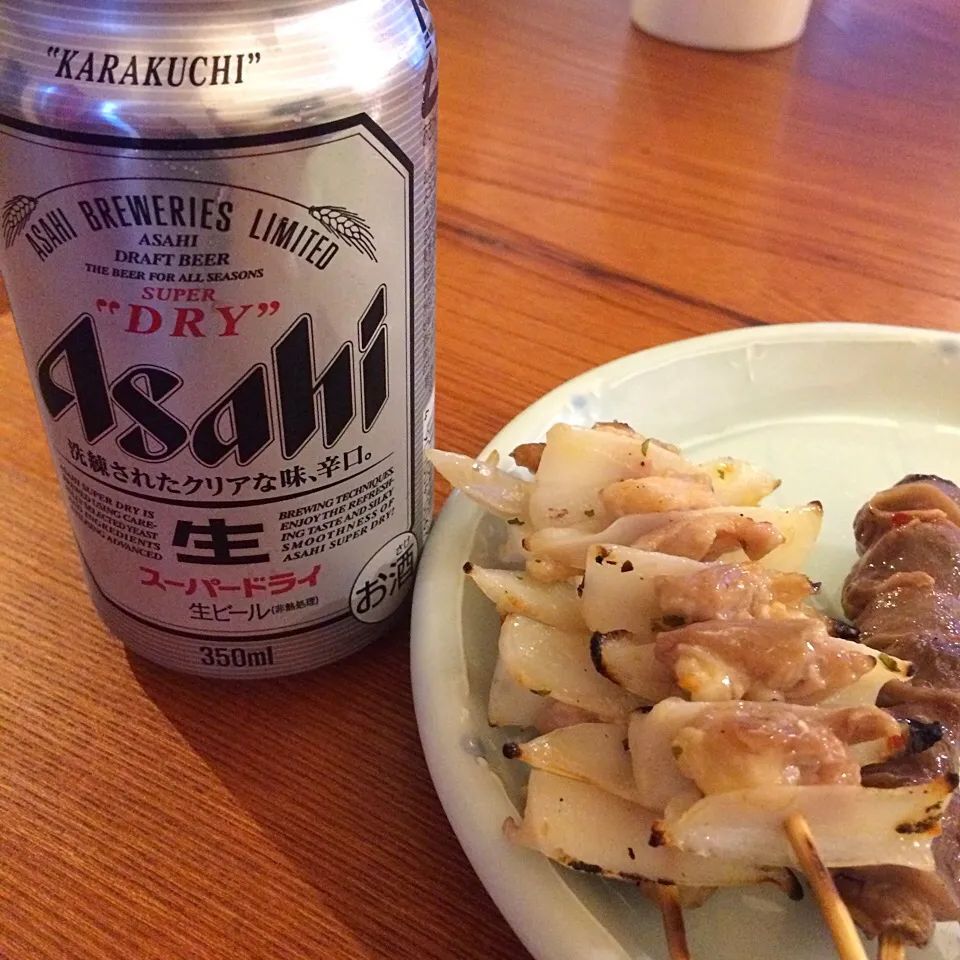 Snapdishの料理写真:砂肝 軟骨 ビール|せんぼんさん