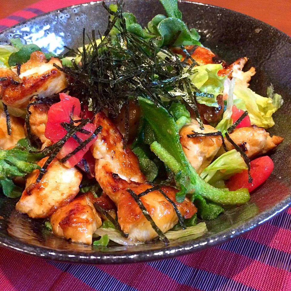 鶏胸肉の和風サラダ🥗
アイスプラント入り|mokoさん