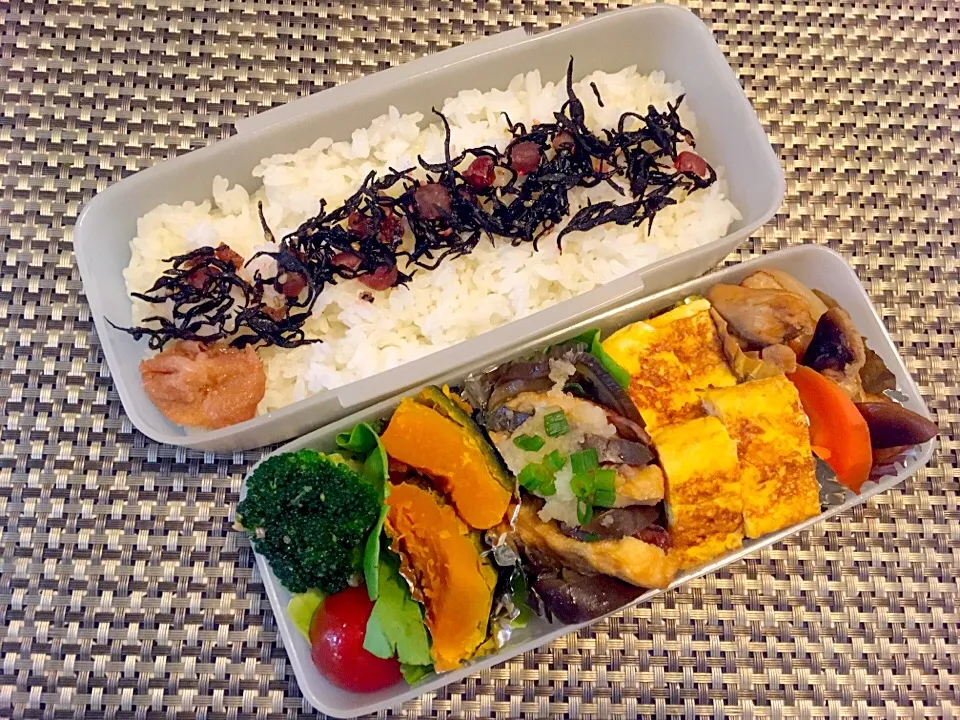 愛妻弁当#なす#厚揚げ #大根 #たまごやき #かぼちゃの煮物 #愛妻弁当|Mamiko Nakayamaさん