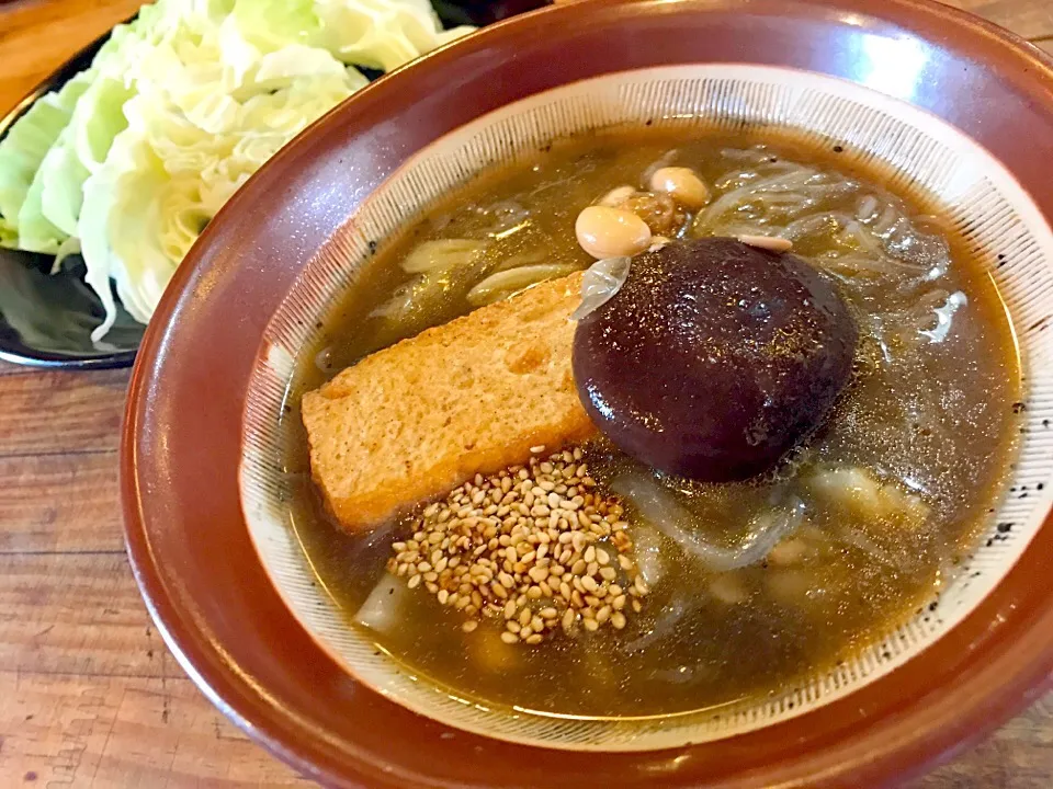 【朝の賄い】
#亀戸養生料理さだ 
養生料理 護摩蕎麦 そばを春雨で|亀戸 養生蕎麦 高のさん