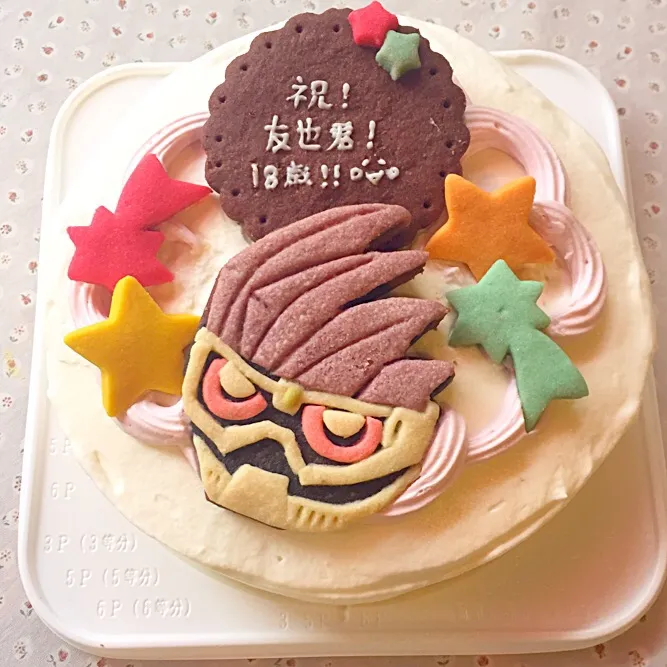 Snapdishの料理写真:仮面ライダー#仮面ライダー#エグゼイド #バースデーケーキ #お誕生日ケーキ #デコレーションケーキ #ケーキ #クッキー #国産小麦粉使用|サント*シャペルさん