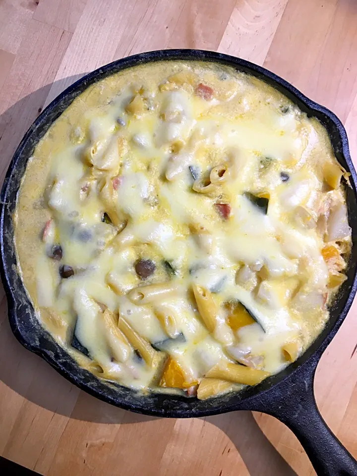 カボチャとカブとシメジの豆乳グラタン風|YUI飯さん