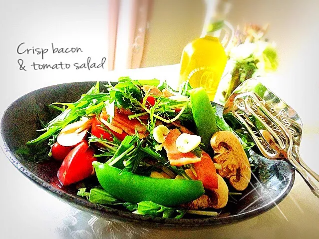 山本真希ちゃんの🥗カリカリベーコンとトマトのサラダ🍅|桜央里さん