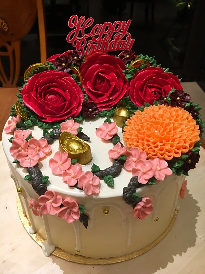 Cherry Blossom, Chinese Deco Birthday Cake 🎂|Anna🍎さん