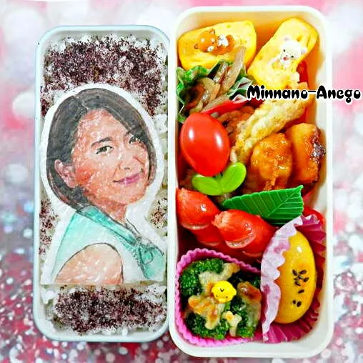 2017年人気女優ランキング1位『新垣結衣』弁当
 #オブラートアート
 #似顔絵弁当|みんなのあねごさん