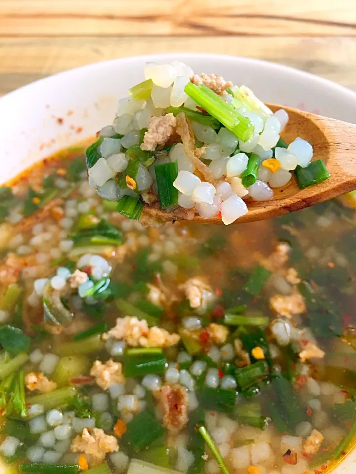 Konjec rice soup with minced pork #lowcarbmeal  #lowcalories #lovefoodloseweight #patty'srecipe #mommypattyskitchen|pattyさん