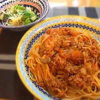 Snapdishの料理写真:コクのあるミートソースパスタ🍝|かなさん