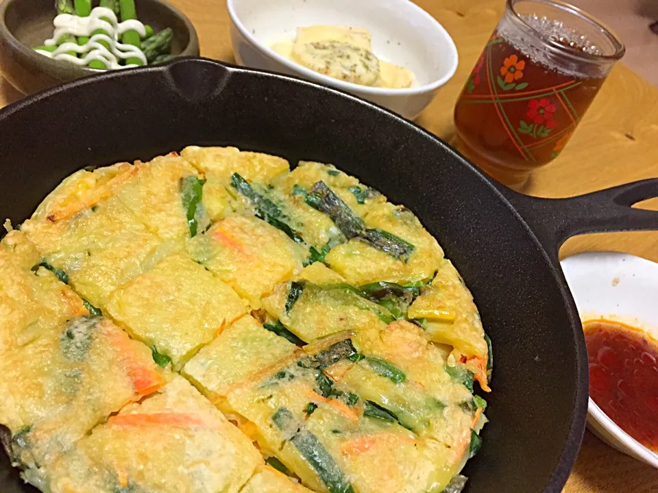 今日の夜ご飯♪チヂミだよー。|あやさん