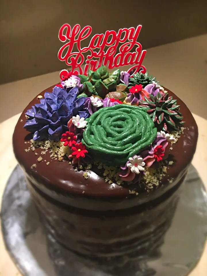 Anthurium Double Cholate Birthday Cake🎂🌵|Anna🍎さん