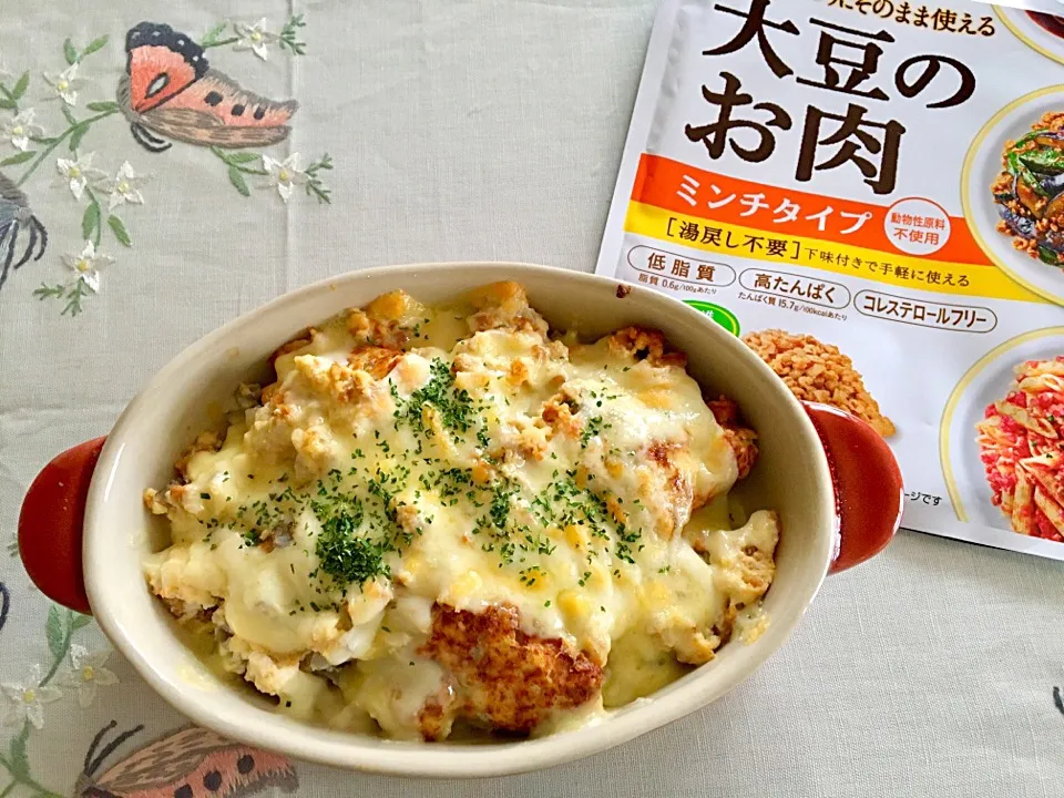 大豆ミートと豆腐の蓮根シャキシャキグラタン|みよさん