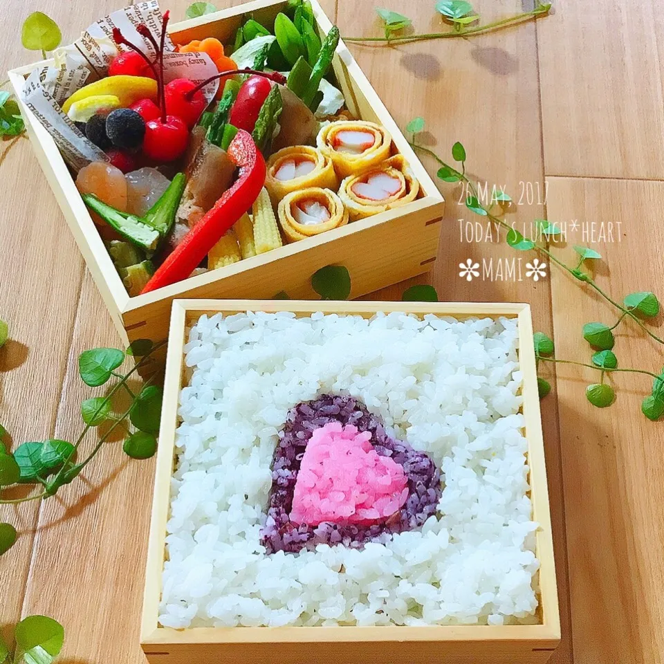 2017.5.26㈮♡シンプルワンポイントheart弁当
#おひるごはん 
#お弁当 
#ちらし寿司|mamiさん