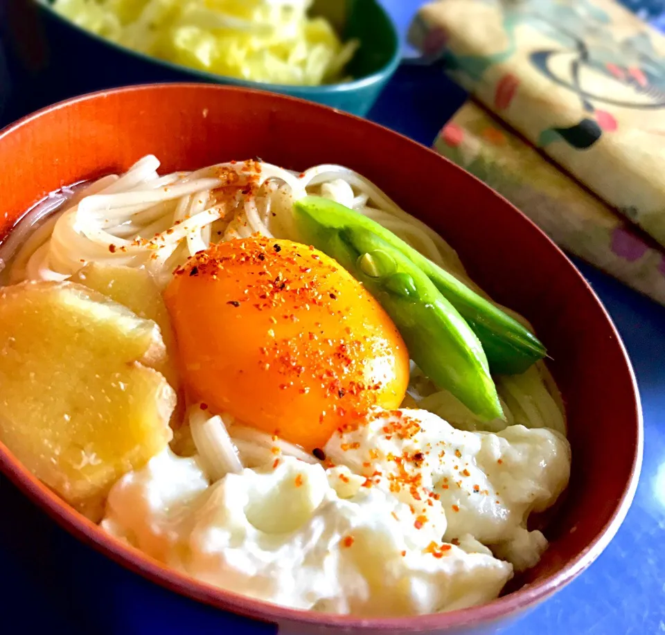 昼ごはん  あったかいひやむぎ。|砂雪さん