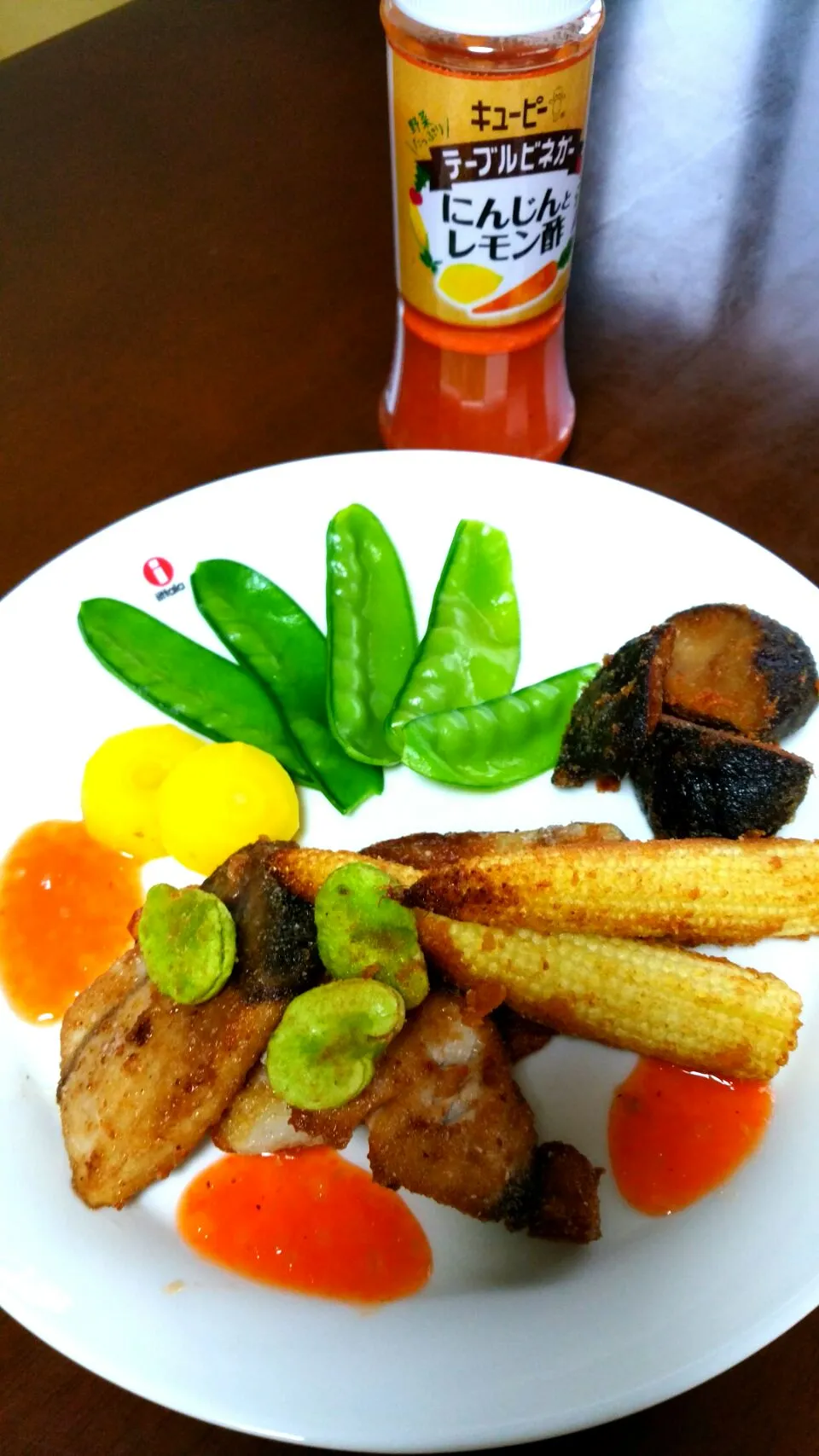 Snapdishの料理写真:お魚とお野菜でお夕ご飯|まさこさん