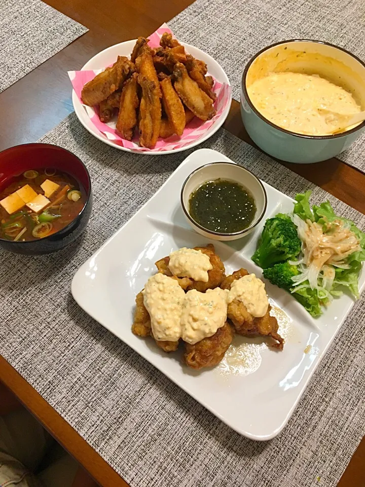 Snapdishの料理写真:チキン南蛮、サラダ、チキン|kumi♡さん