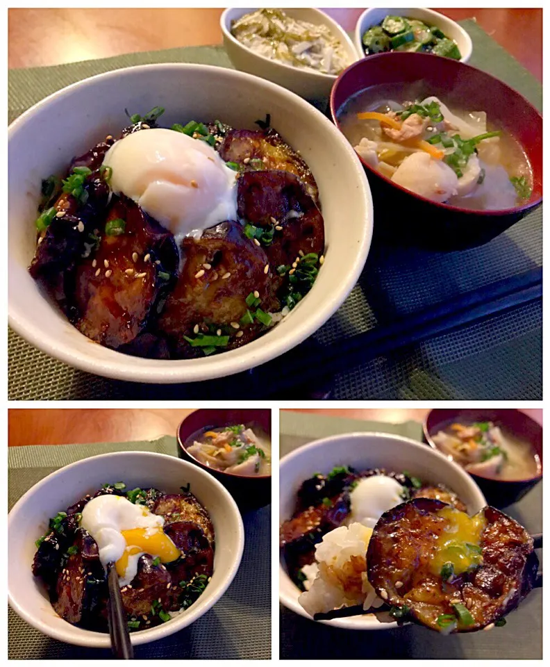 MMasahiro's Teriyaki bowl of egg&eggplant🍻もっちぃさんの茄子の照り玉どぉ〜んw|🌈Ami🍻さん