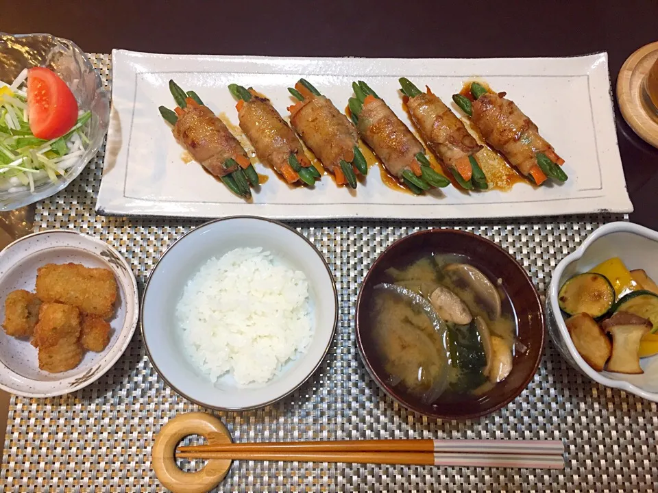 Snapdishの料理写真:人参インゲンの豚肉巻き|お豆さん