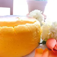 Snapdishの料理写真:スフレチーズケーキ🧀|みきさん