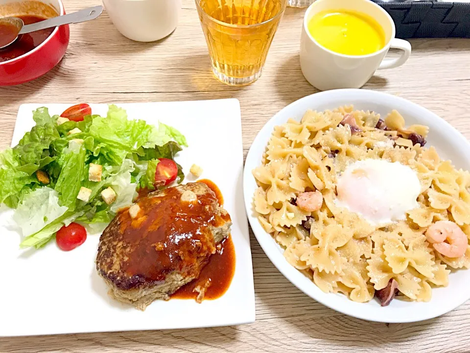 豆腐ハンバーグ
魚介のクリームパスタ|misa.さん