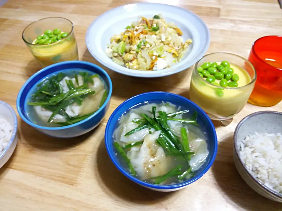 朝炊いたもち麦ご飯の残りが少なかった(｡º̩̩́⌓º̩̩̀).゜
そんな時は〜
素麺チャンプルー🙆⭕🎵✨💮|さくたえさん