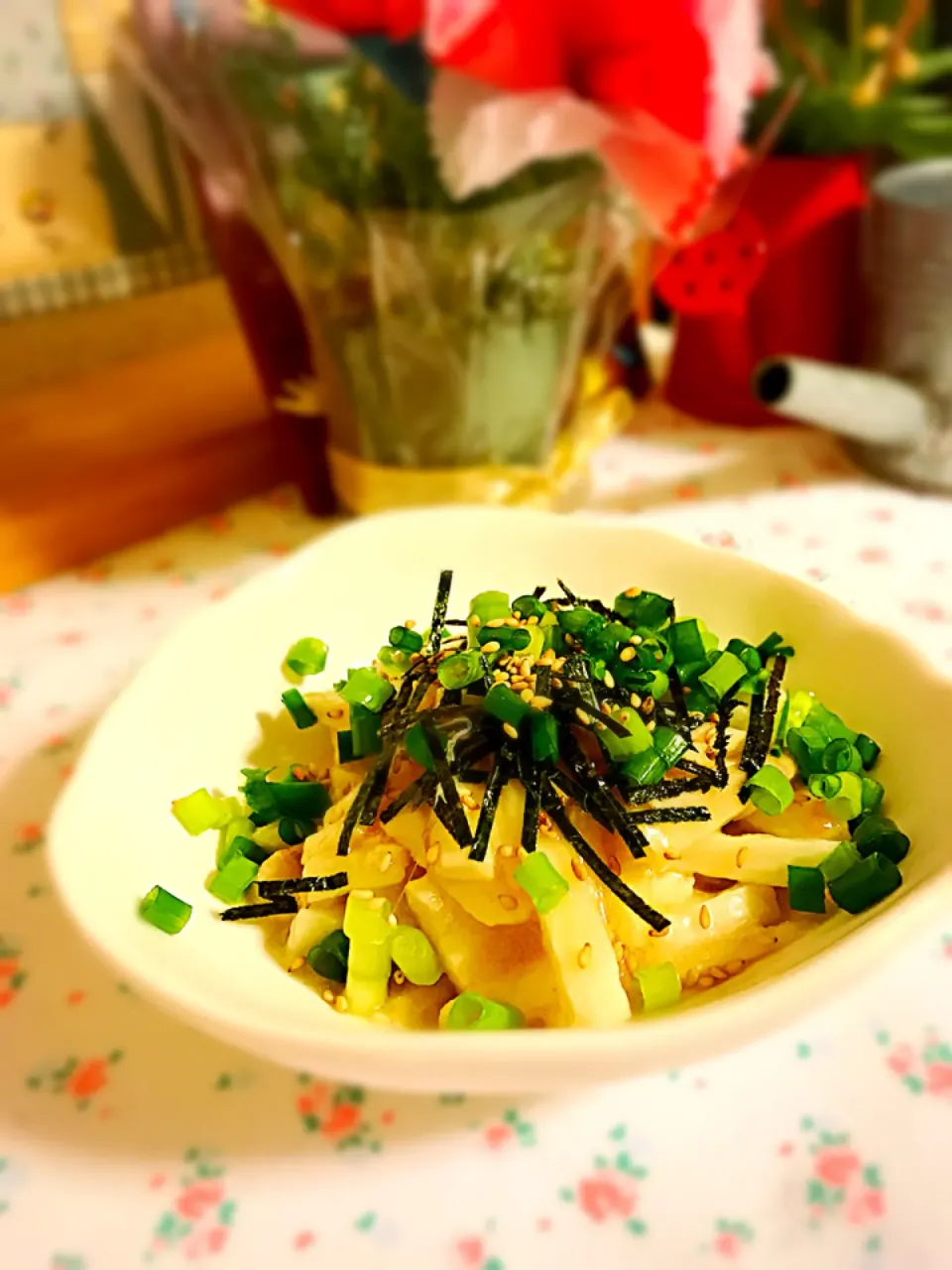 シャキシャキ長芋と梅の和えもの(*^_^*)|ちゃーさん