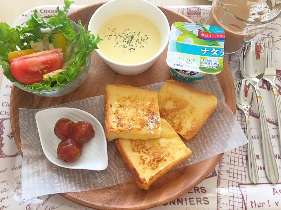 #ワンプレート朝食|お豆さん