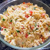 Couscous with garlic, Parmesan, tomatoes, parsley|Bridgetさん