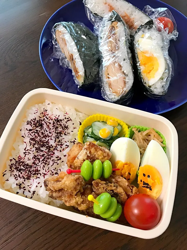 から揚げ弁当とおにぎらず弁当|kiicoさん