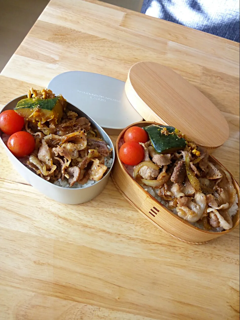 今日の生姜焼き丼お弁当((( *´꒳`* )))|さくたえさん