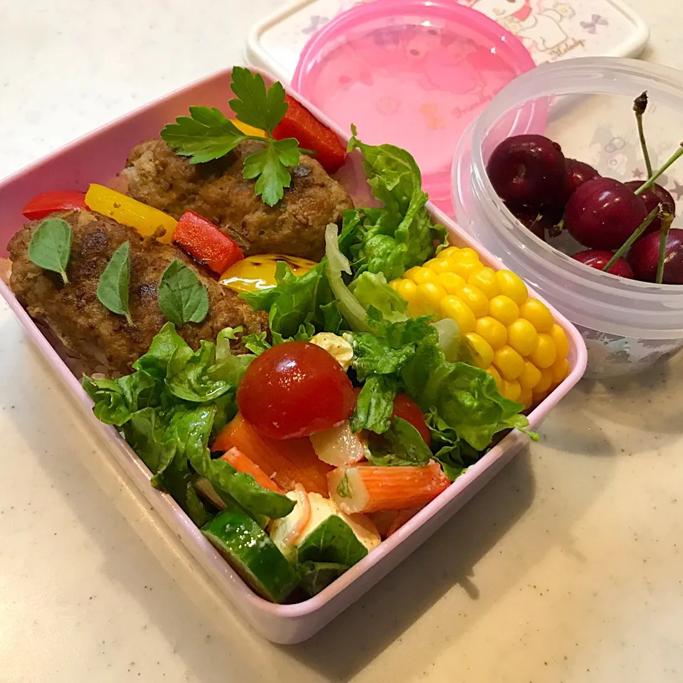 今日お弁当
ハンバーグカレー味
カプレーゼ風サラダ|chikasdayさん