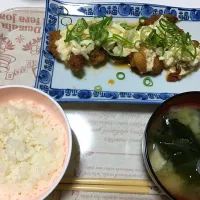 🌟チキン南蛮
🌟玉ねぎとワカメの味噌汁|ゆりえさん