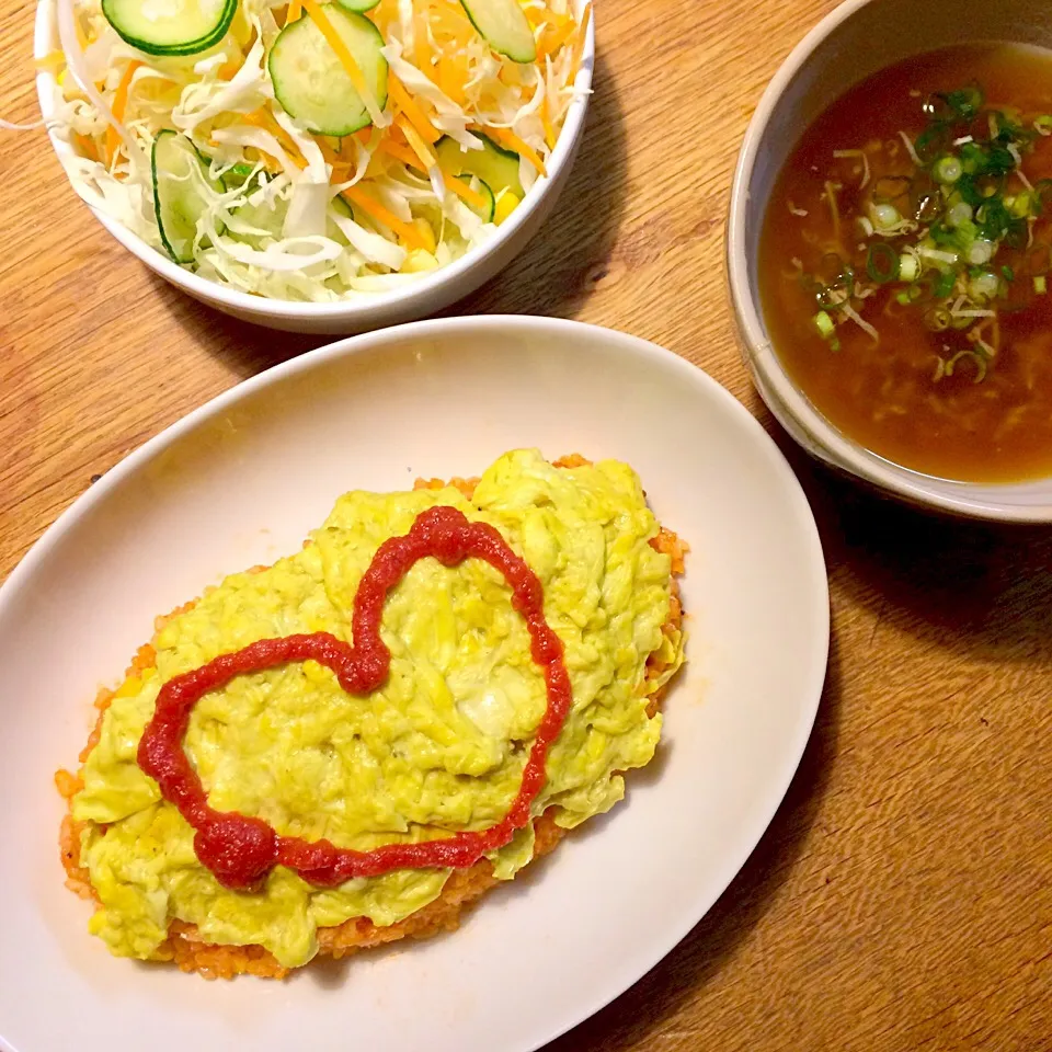 Snapdishの料理写真:vegan グルテンフリー シュガーフリー
湯葉のふわとろオムライス風
きざみ湯葉でかきたま汁風|makiko_aさん